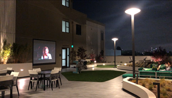 Outdoor Movie Theater at The Mansfield at Miracle Mile, Los Angeles, 90036